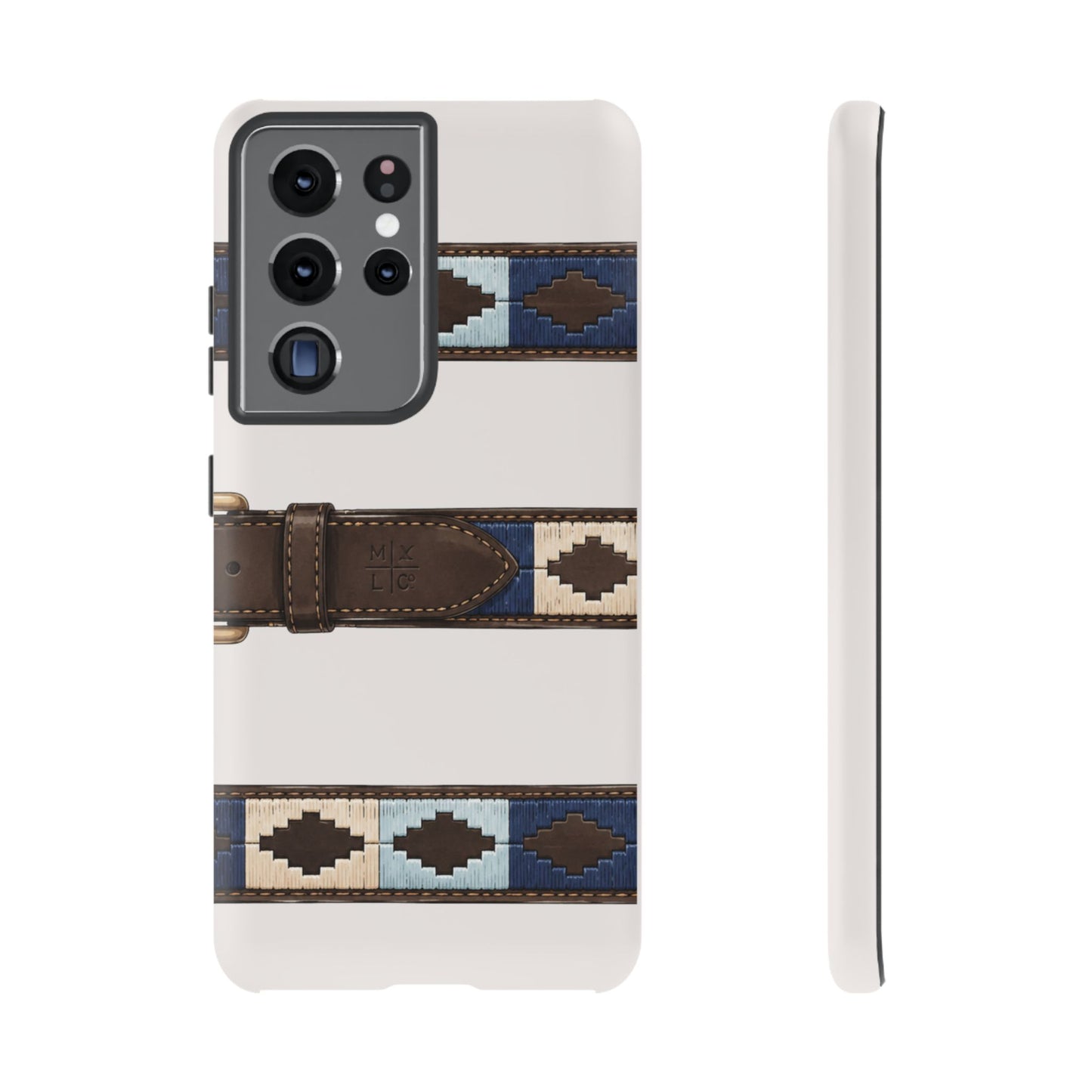 Country Belt Pattern Tough Phone Case in Warm Cream Matte