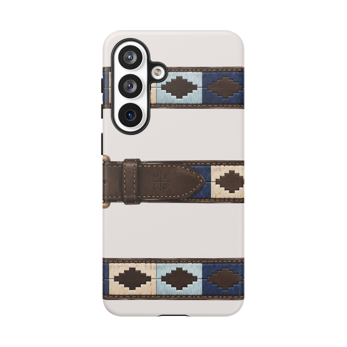 Country Belt Pattern Tough Phone Case in Warm Cream Matte
