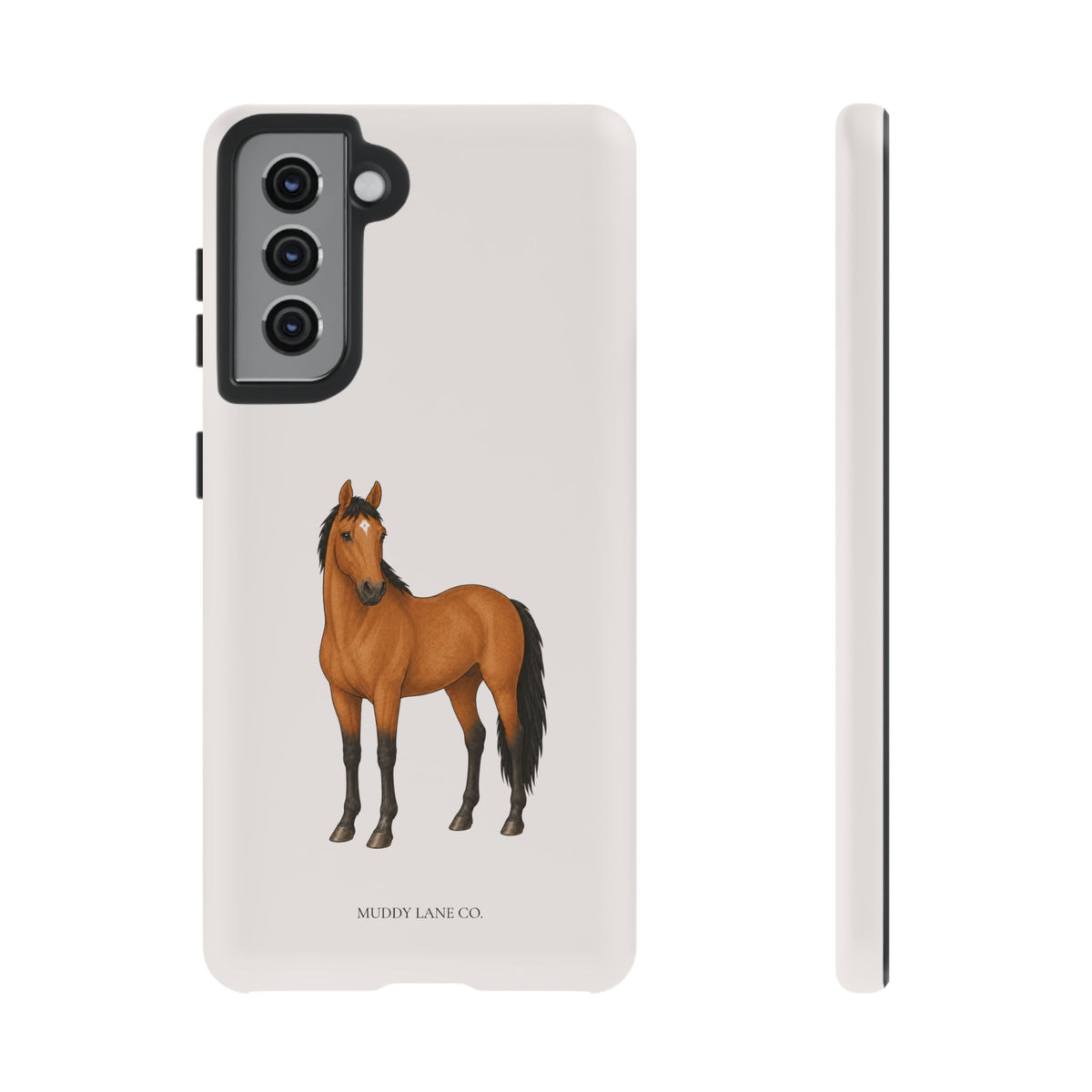 Chestnut Horse Tough Phone Case in Warm Cream Matte