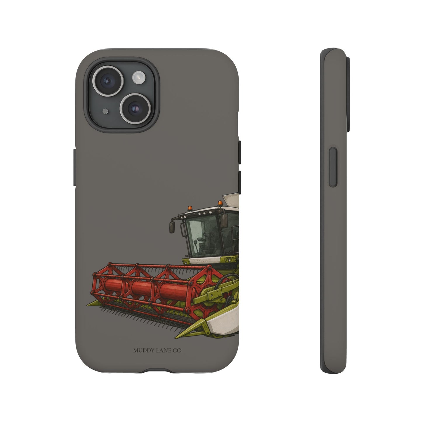 Combine Harvester Close-Up Tough Phone Case in Dark Grey Matte