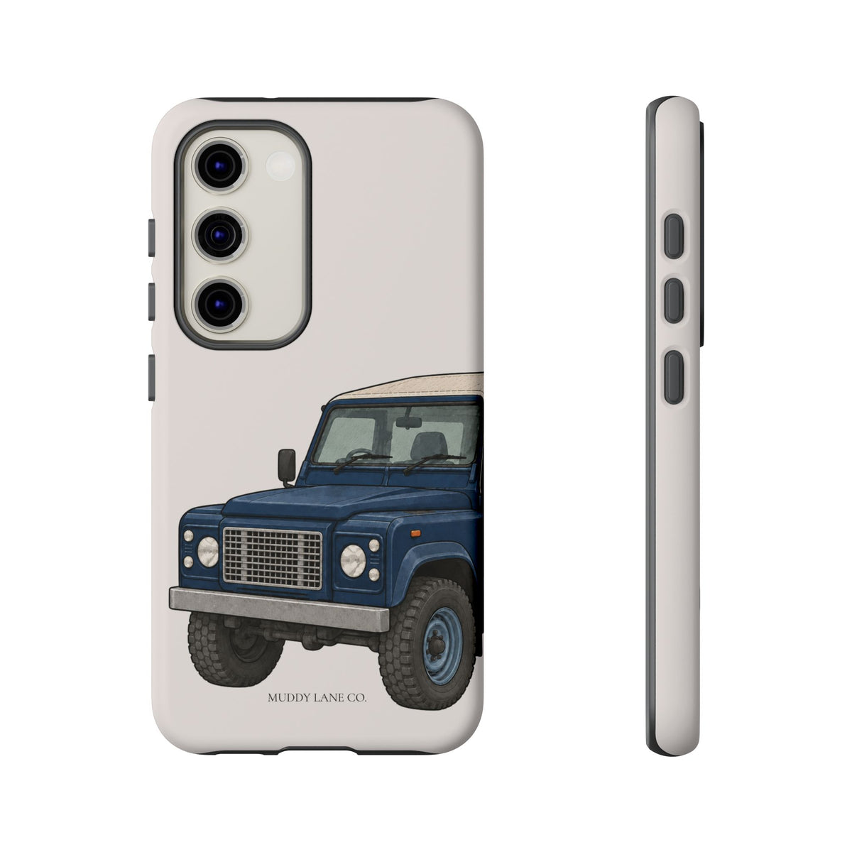 Blue Classic 4x4 Close-Up Tough Phone Case in Warm Cream Matte