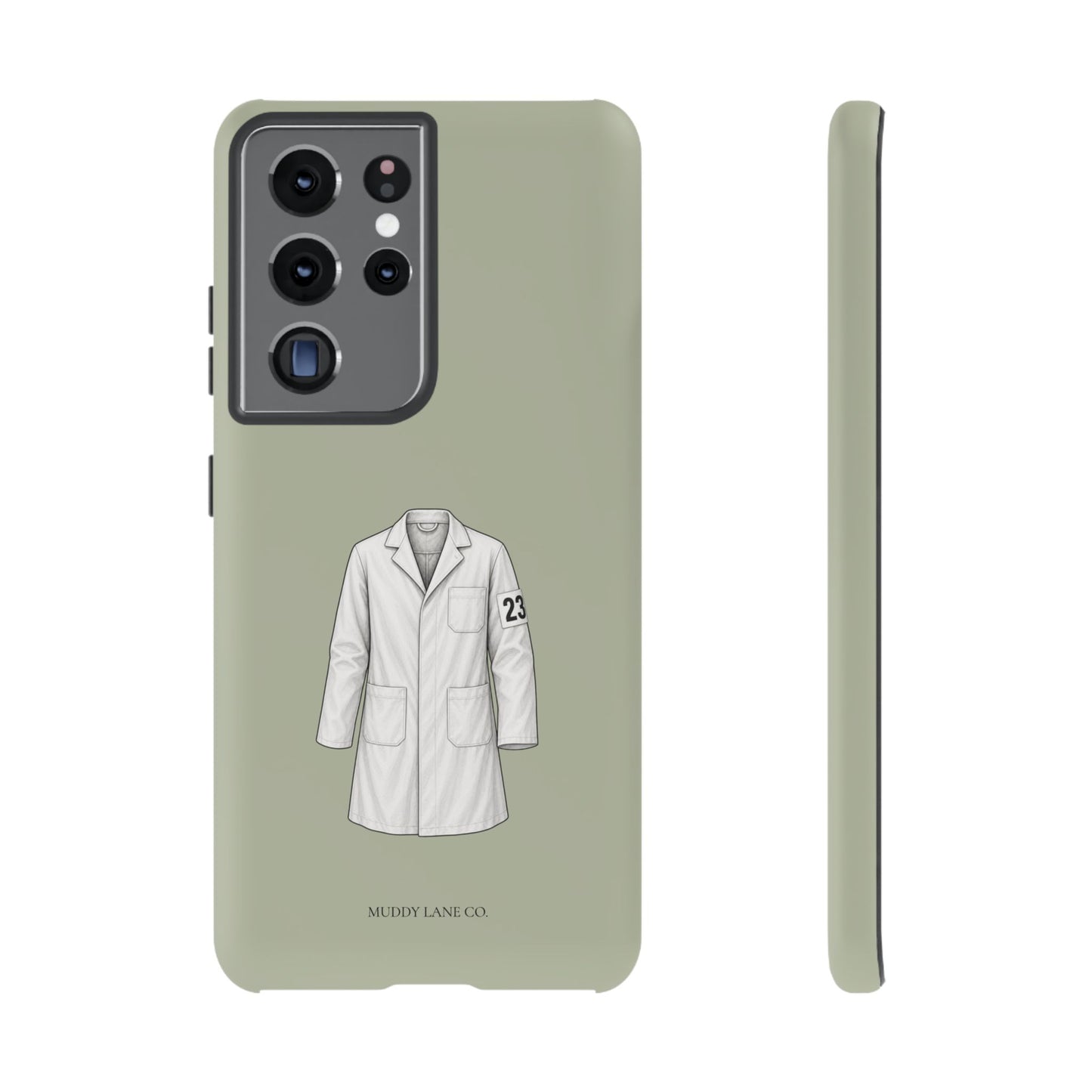Showing Coat Tough Phone Case in Light Sage Matte