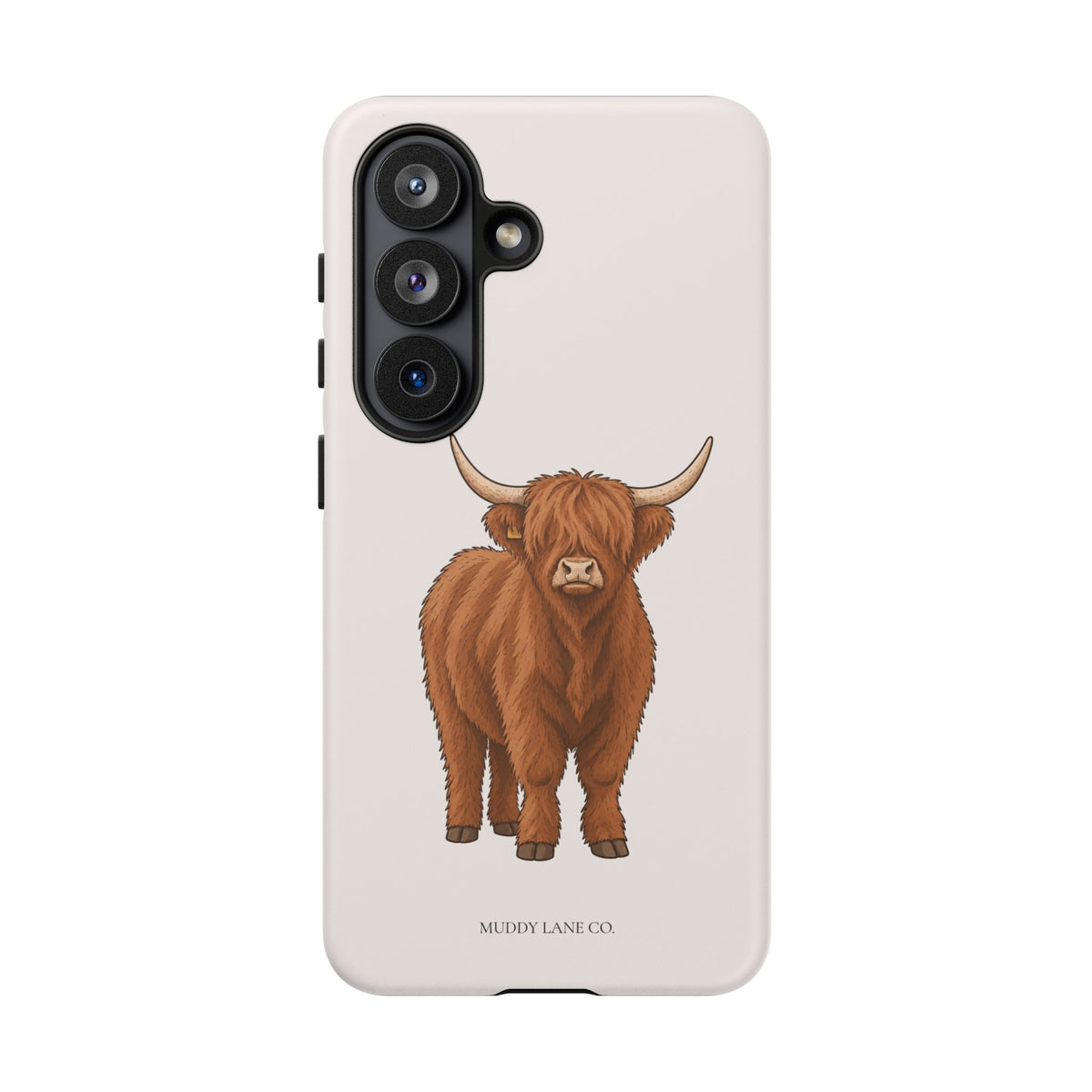 Highland Cow Tough Phone Case in Warm Cream Matte