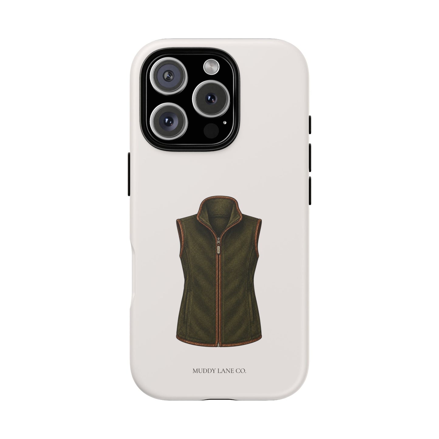 Country Gilet Tough Phone Case in Warm Cream Matte