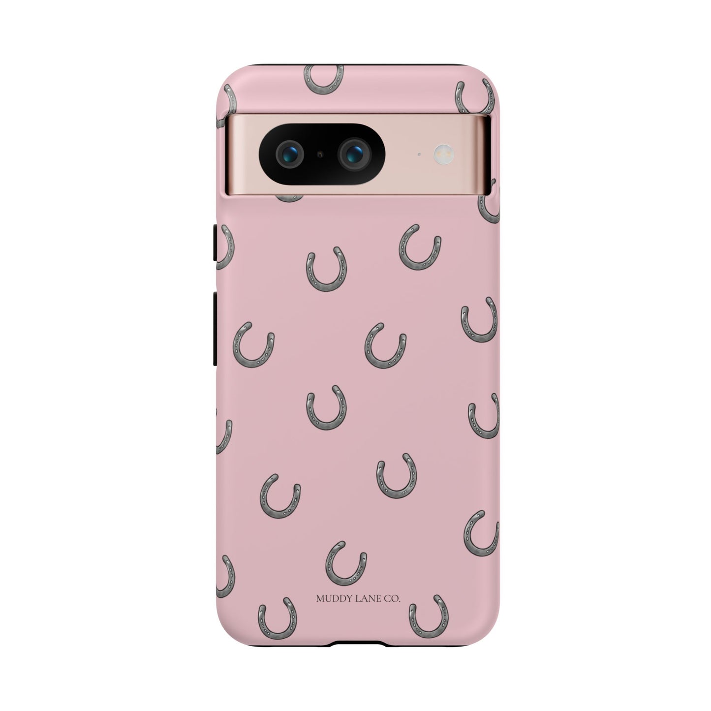 Horseshoe Pattern Tough Phone Case in Soft Rosette Pink Matte