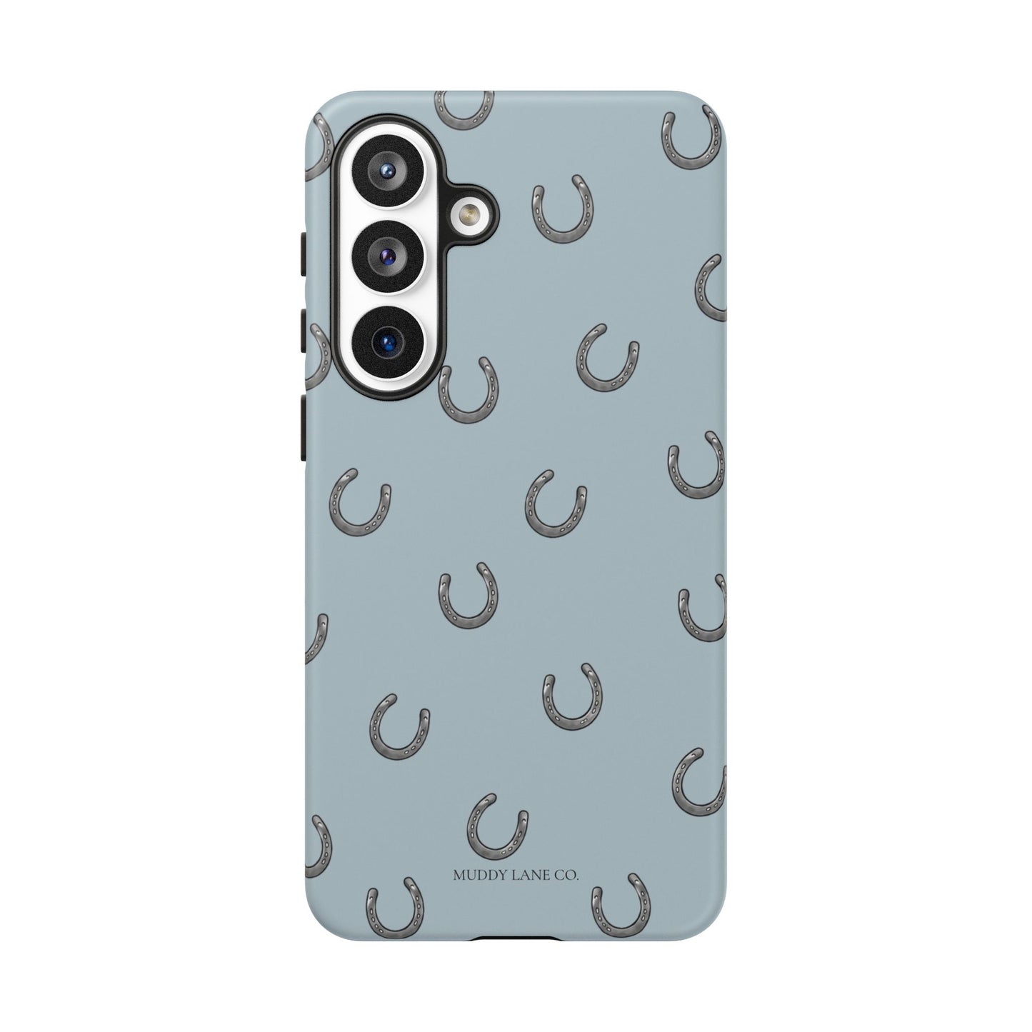 Horseshoe Pattern Tough Phone Case in Dusty Blue Matte
