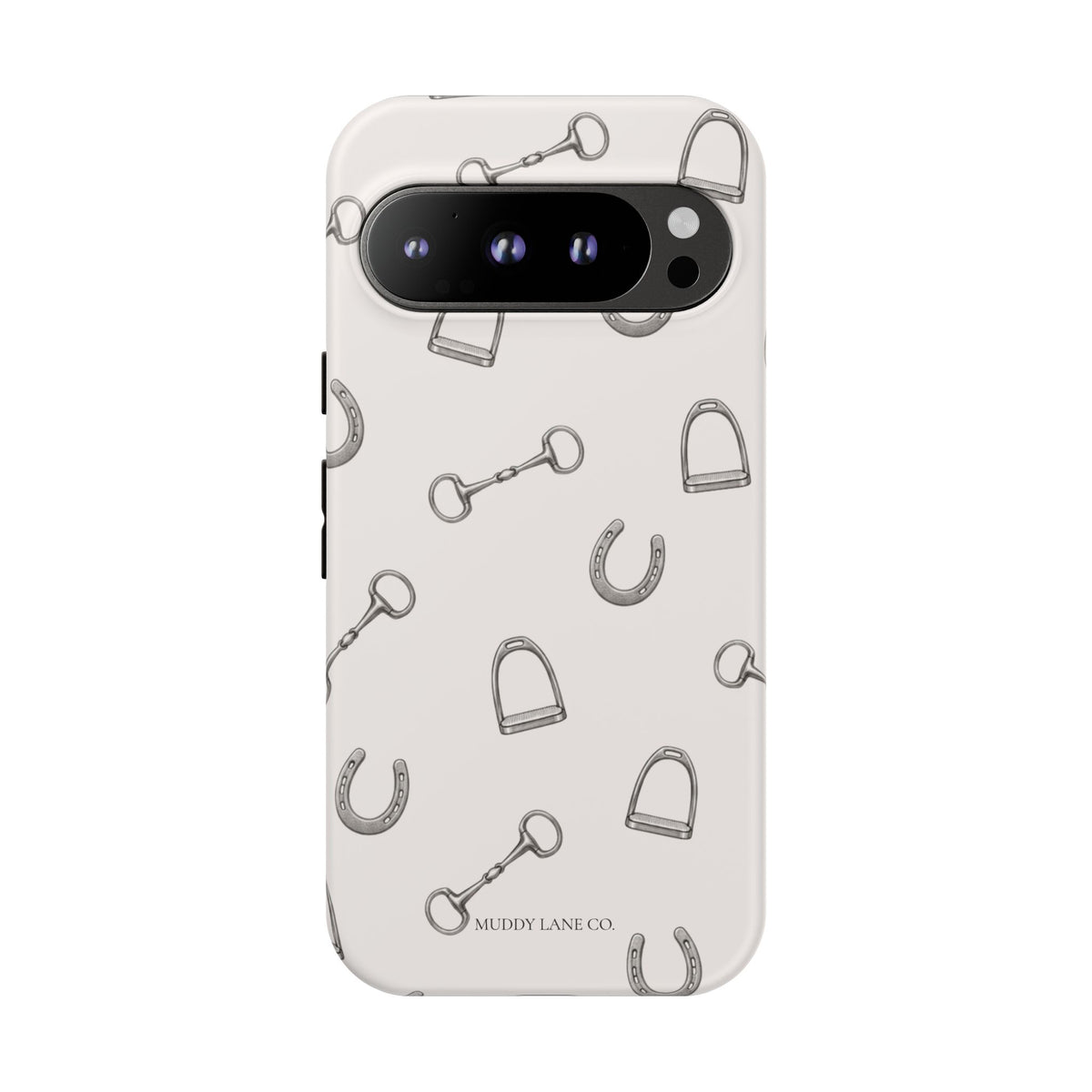 Tack Room Pattern Tough Phone Case in Warm Cream Matte