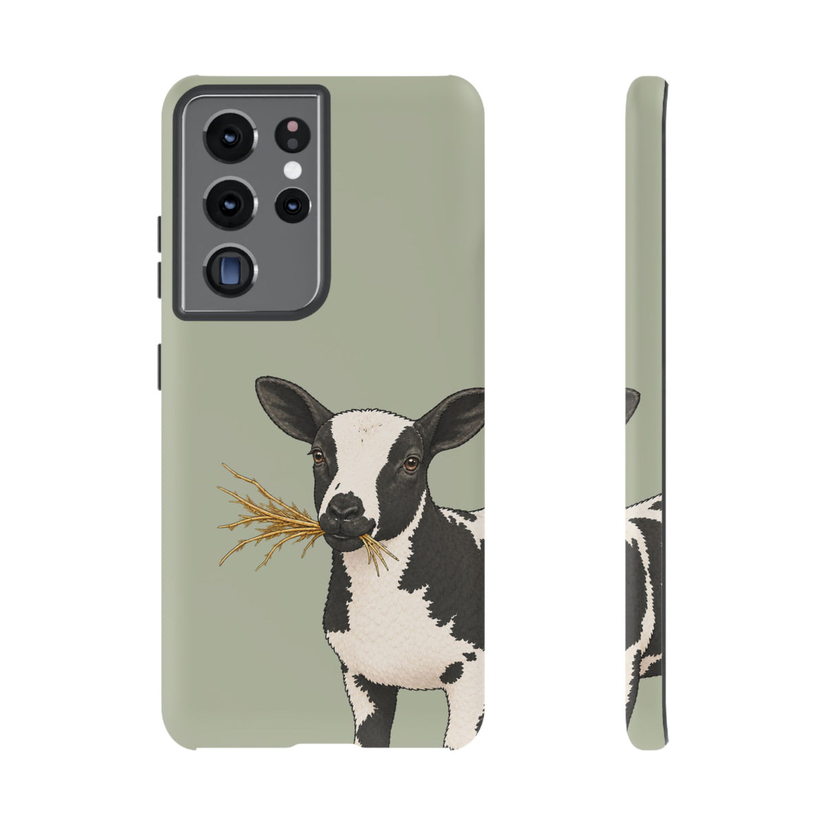 Dutch Spotted Sheep Close-Up Tough Phone Case in Light Sage Matte