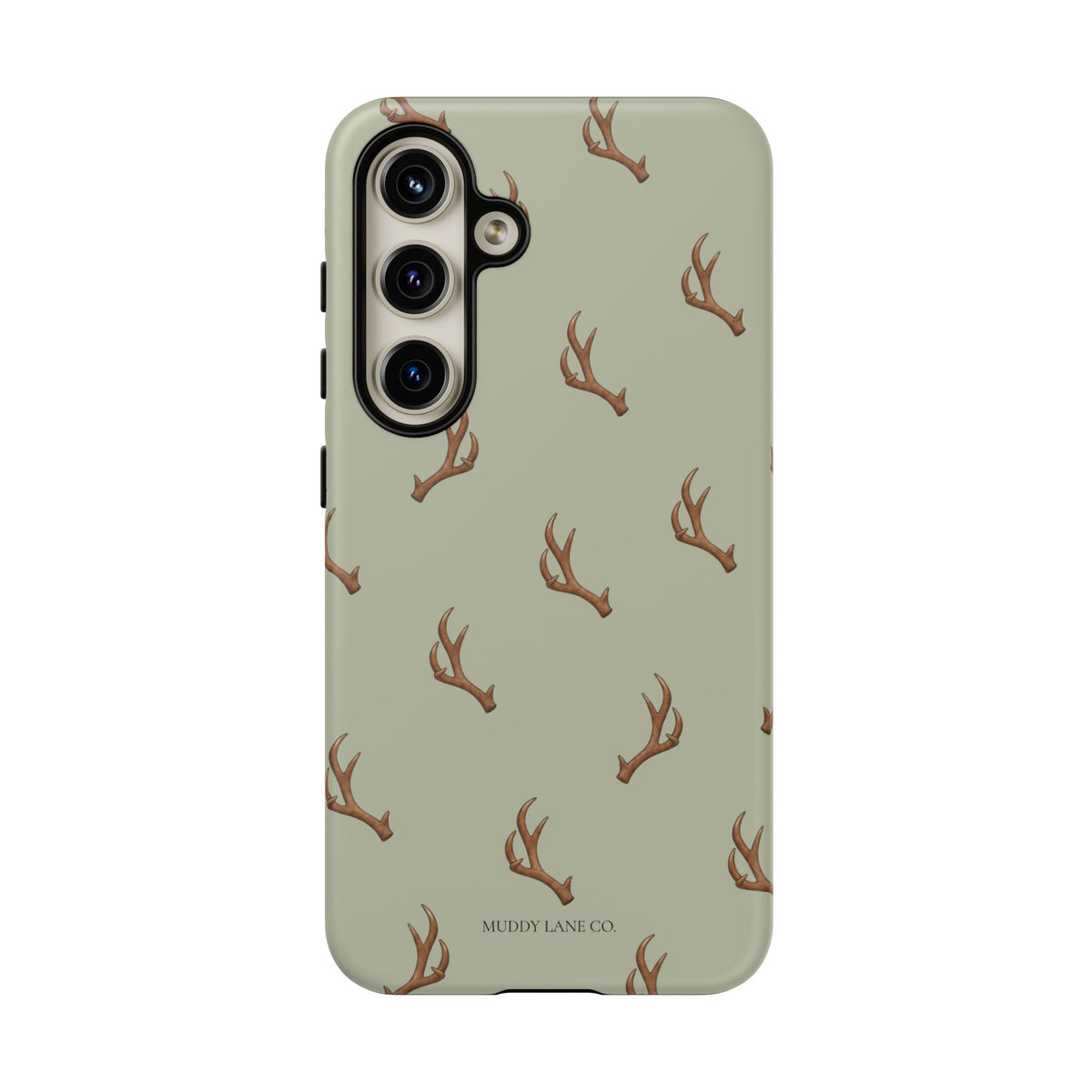 Antler Pattern Tough Phone Case in Light Sage Matte