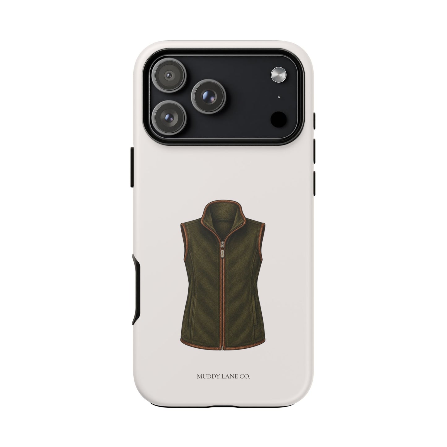 Country Gilet Tough Phone Case in Warm Cream Matte
