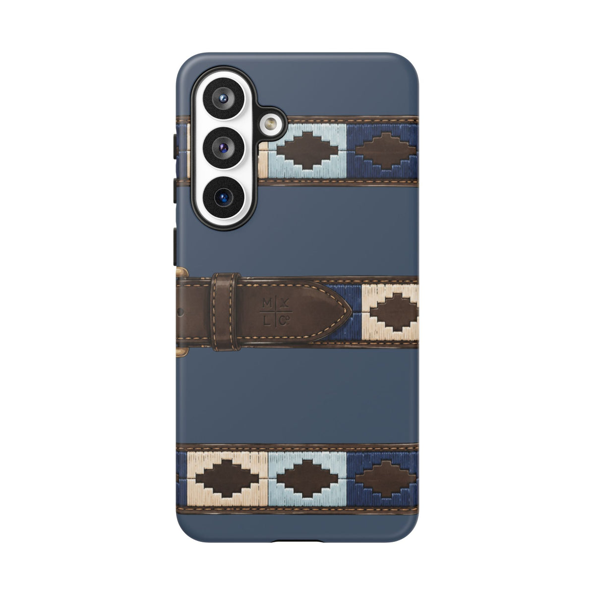 Country Belt Pattern Tough Phone Case in Deep Navy Matte
