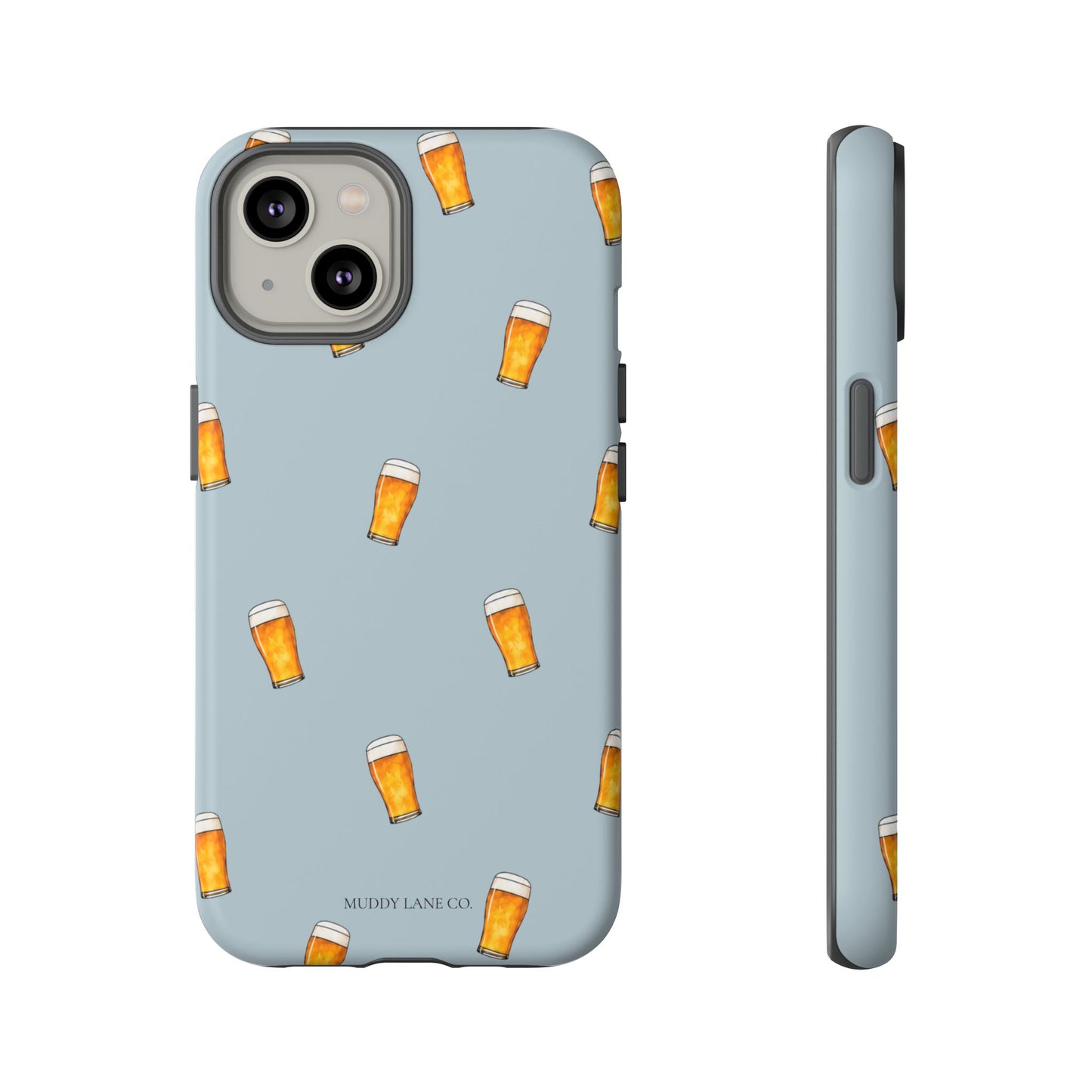 Pint Pattern Tough Phone Case in Dusty Blue Matte