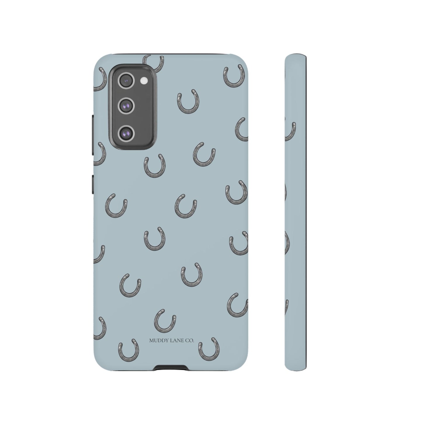 Horseshoe Pattern Tough Phone Case in Dusty Blue Matte