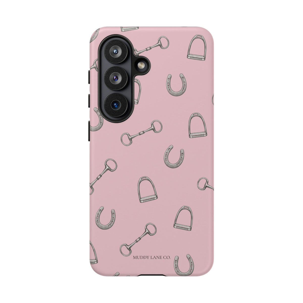 Tack Room Pattern Tough Phone Case in Soft Rosette Pink Matte