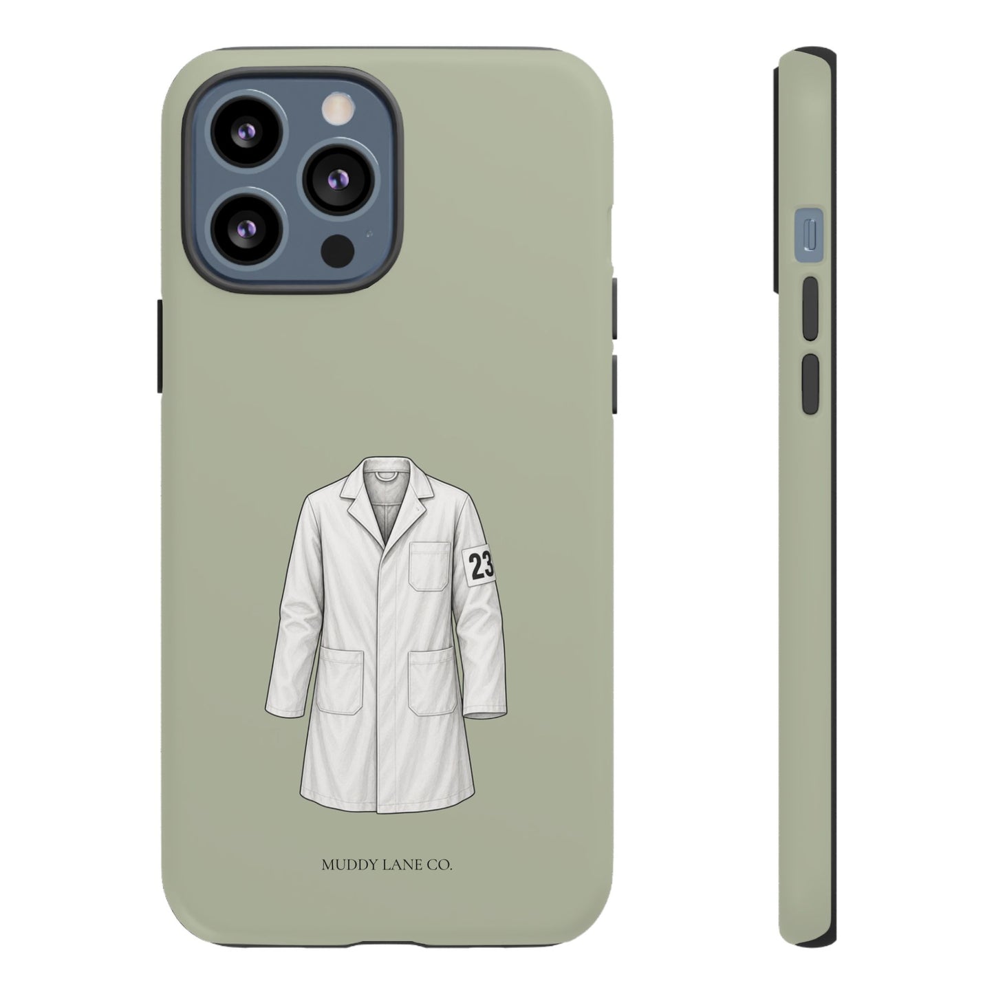 Showing Coat Tough Phone Case in Light Sage Matte