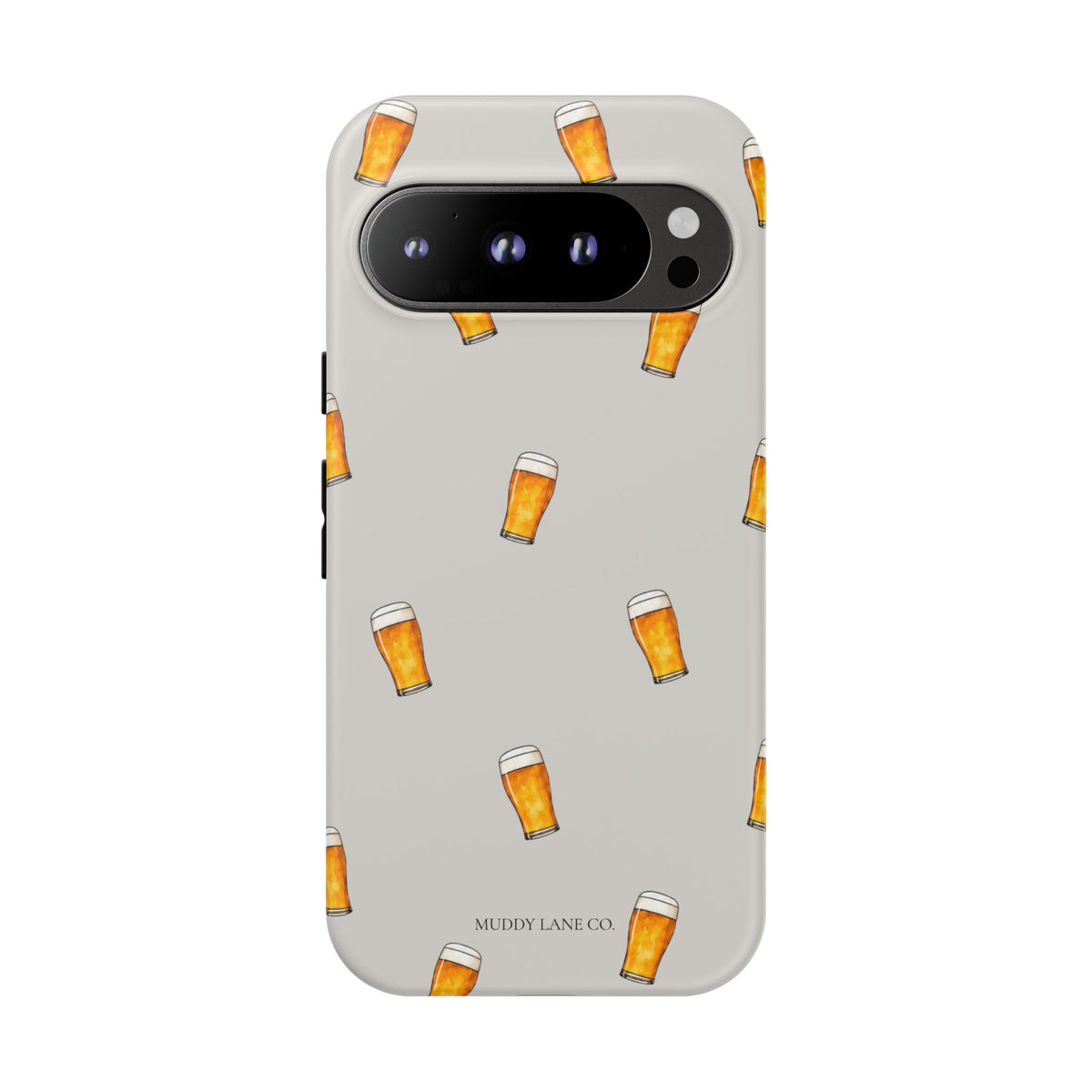 Pint Pattern Tough Phone Case in Soft Grey Matte