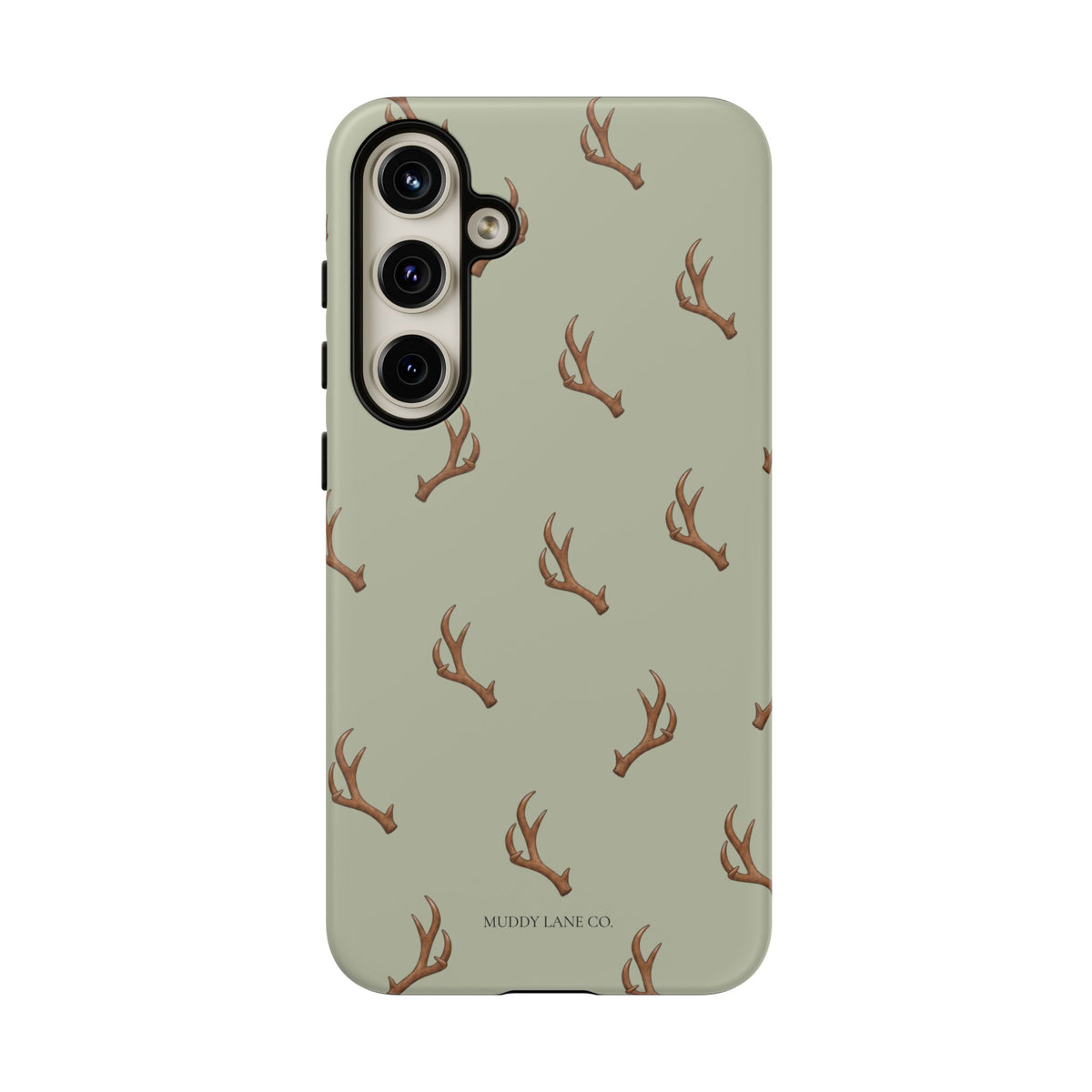 Antler Pattern Tough Phone Case in Light Sage Matte