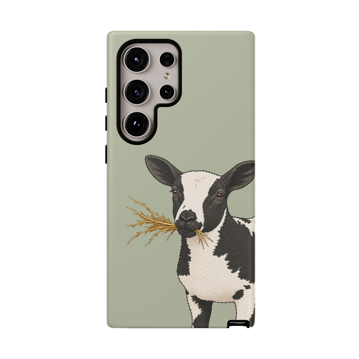 Dutch Spotted Sheep Close-Up Tough Phone Case in Light Sage Matte