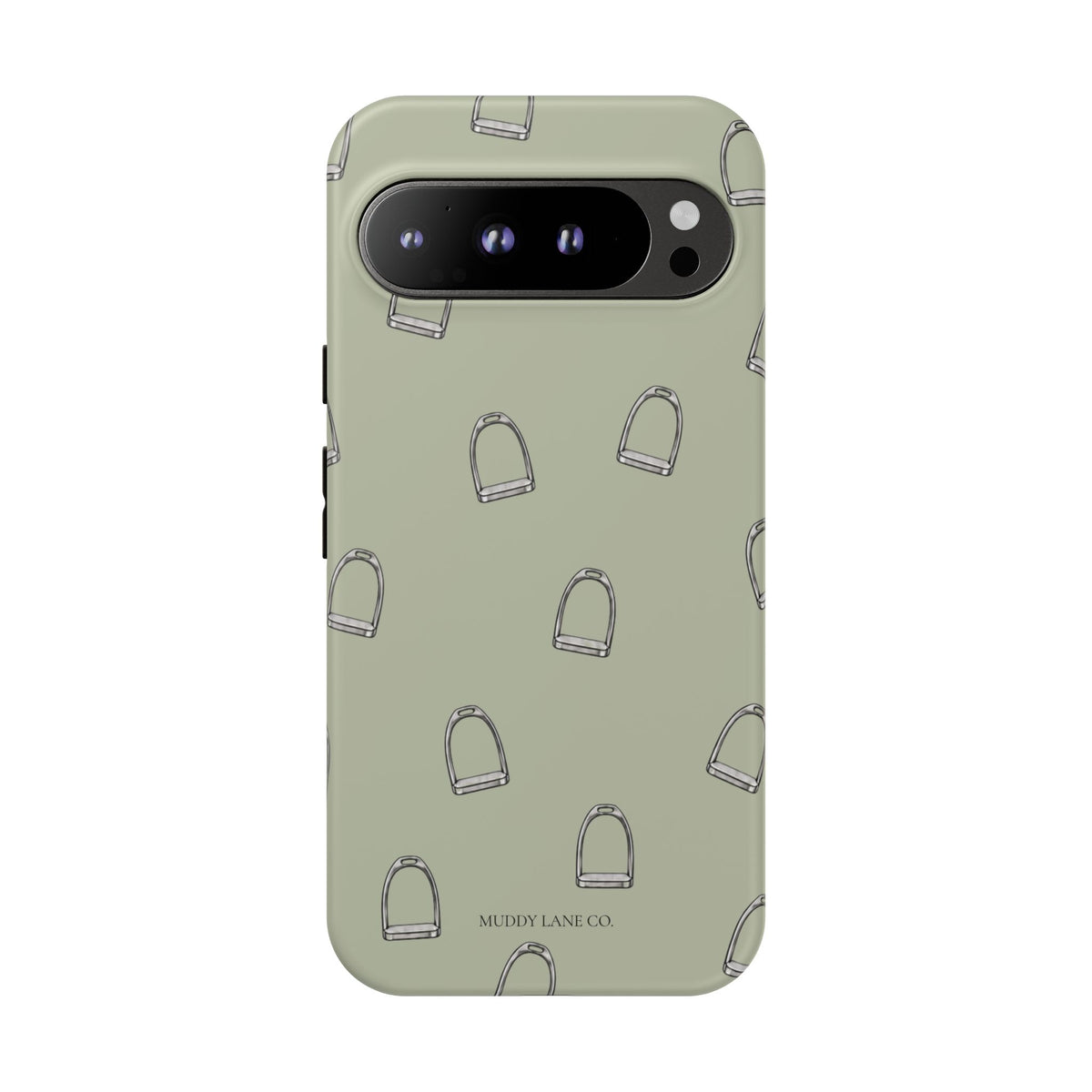 Stirrup Pattern Tough Phone Case in Light Sage Matte