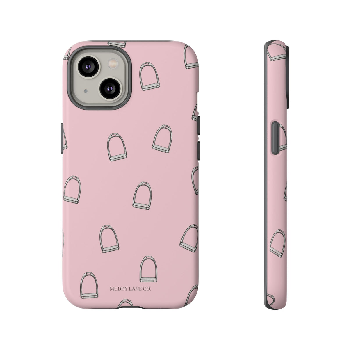 Stirrup Pattern Tough Phone Case in Soft Rosette Pink Matte