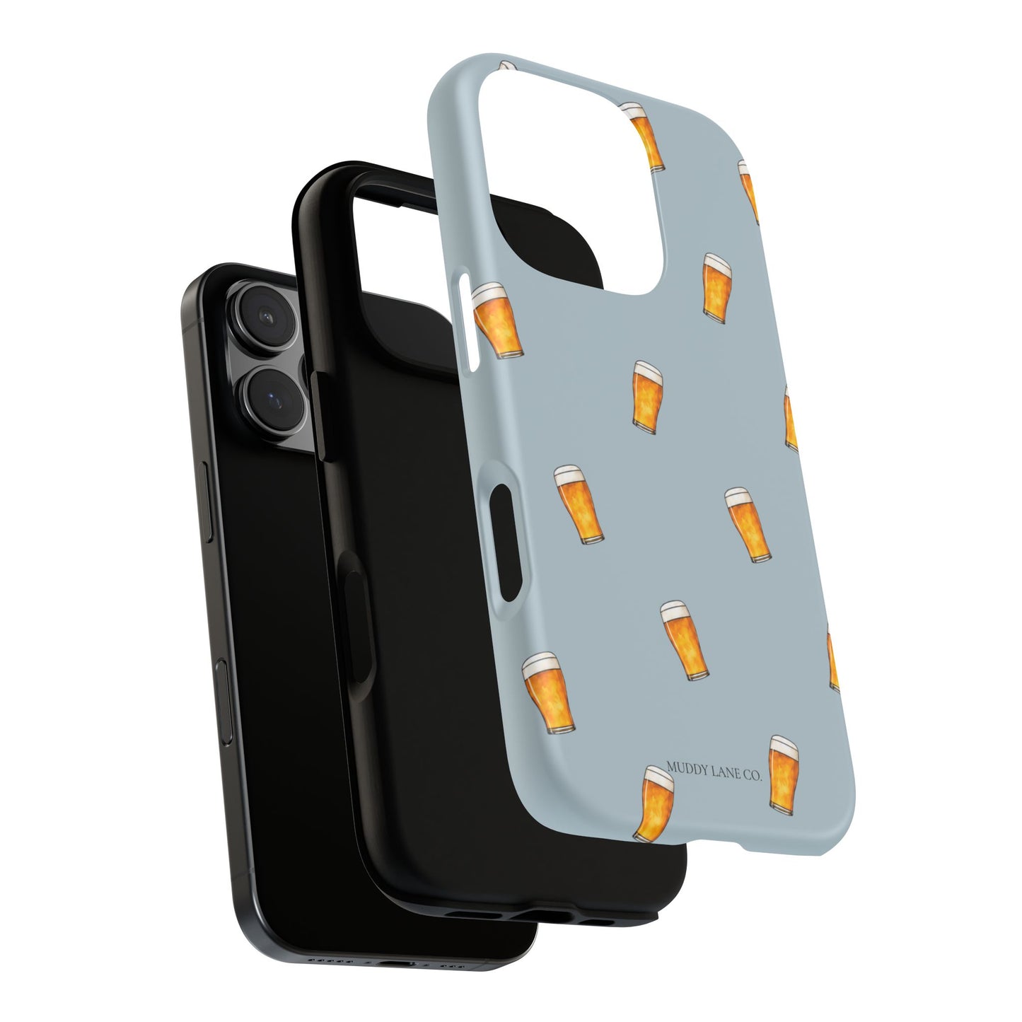 Pint Pattern Tough Phone Case in Dusty Blue Matte