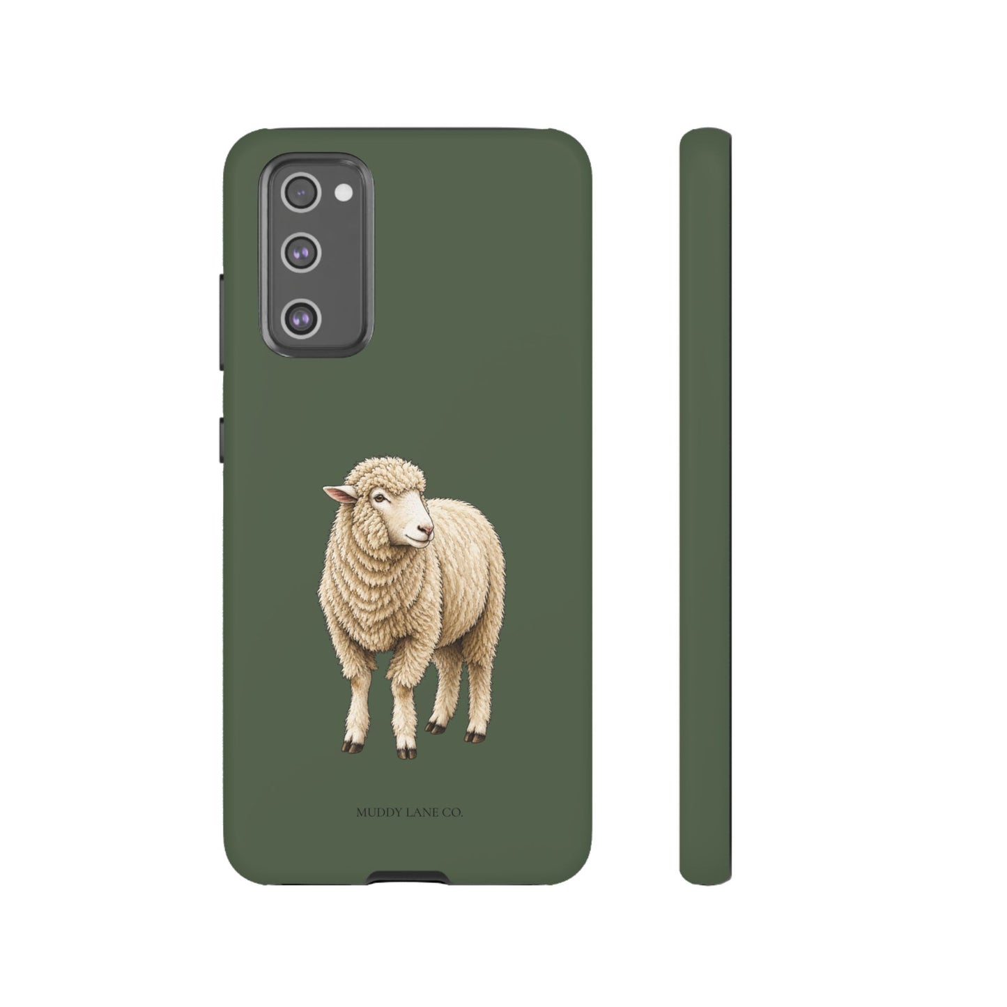 Sheep Tough Phone Case in Forest Green Matte