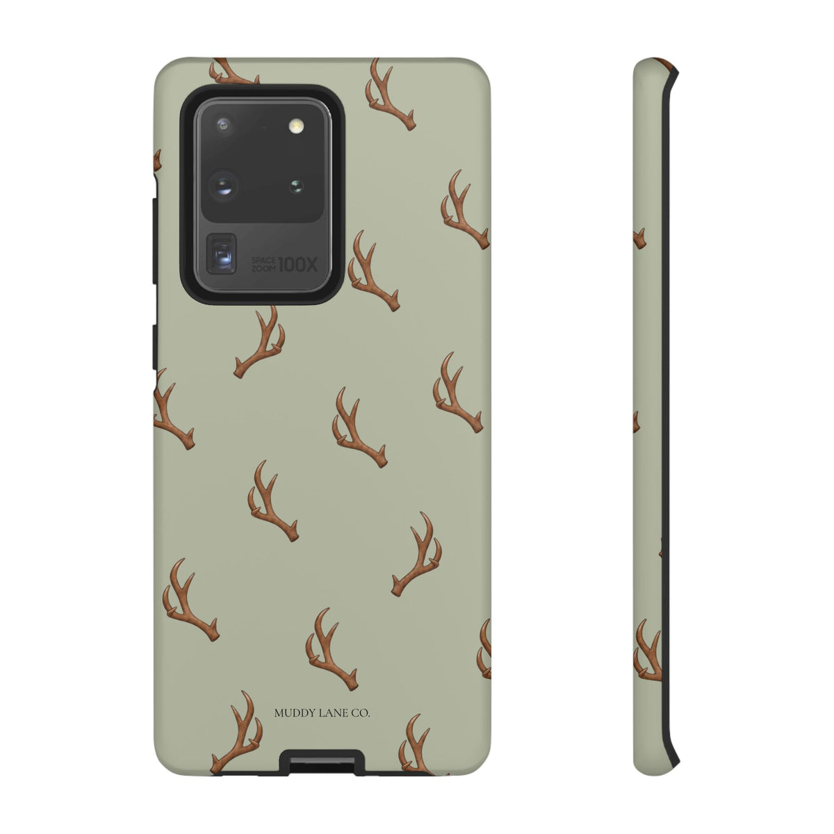 Antler Pattern Tough Phone Case in Light Sage Matte