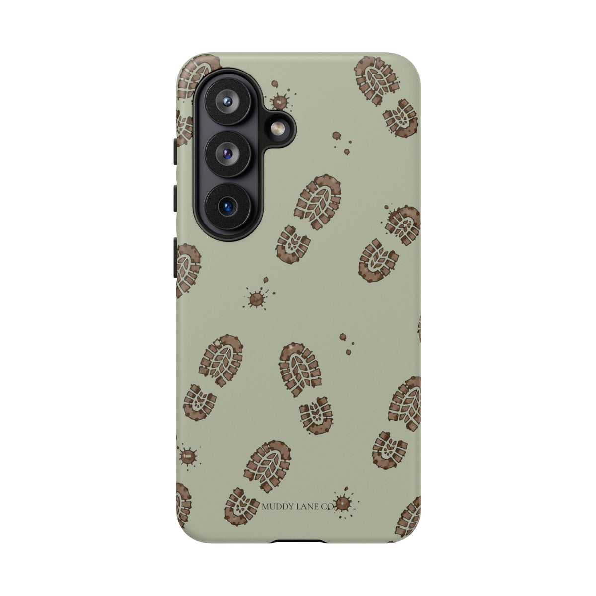 Muddy Boot Print Tough Phone Case in Light Sage Matte