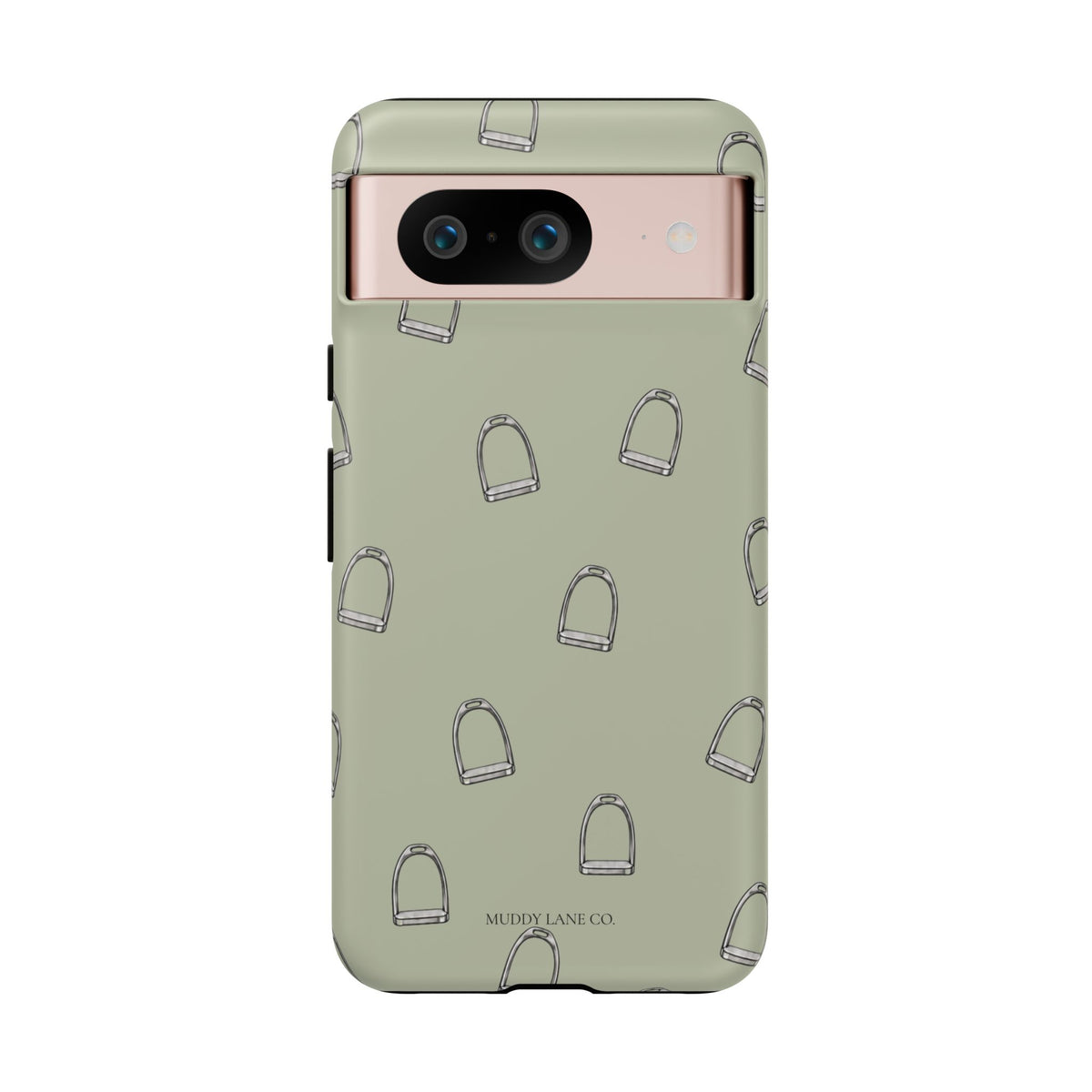 Stirrup Pattern Tough Phone Case in Light Sage Matte