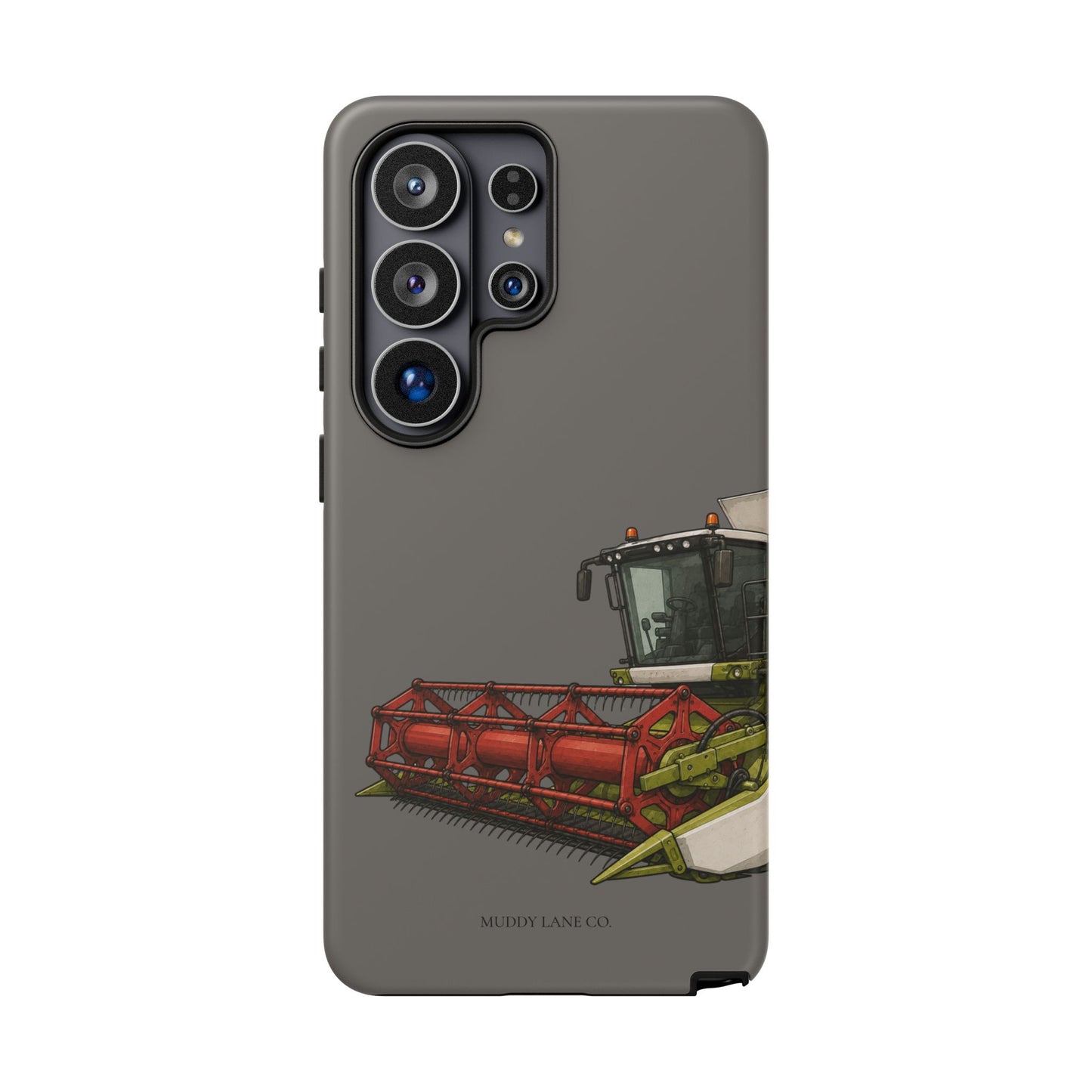 Combine Harvester Close-Up Tough Phone Case in Dark Grey Matte