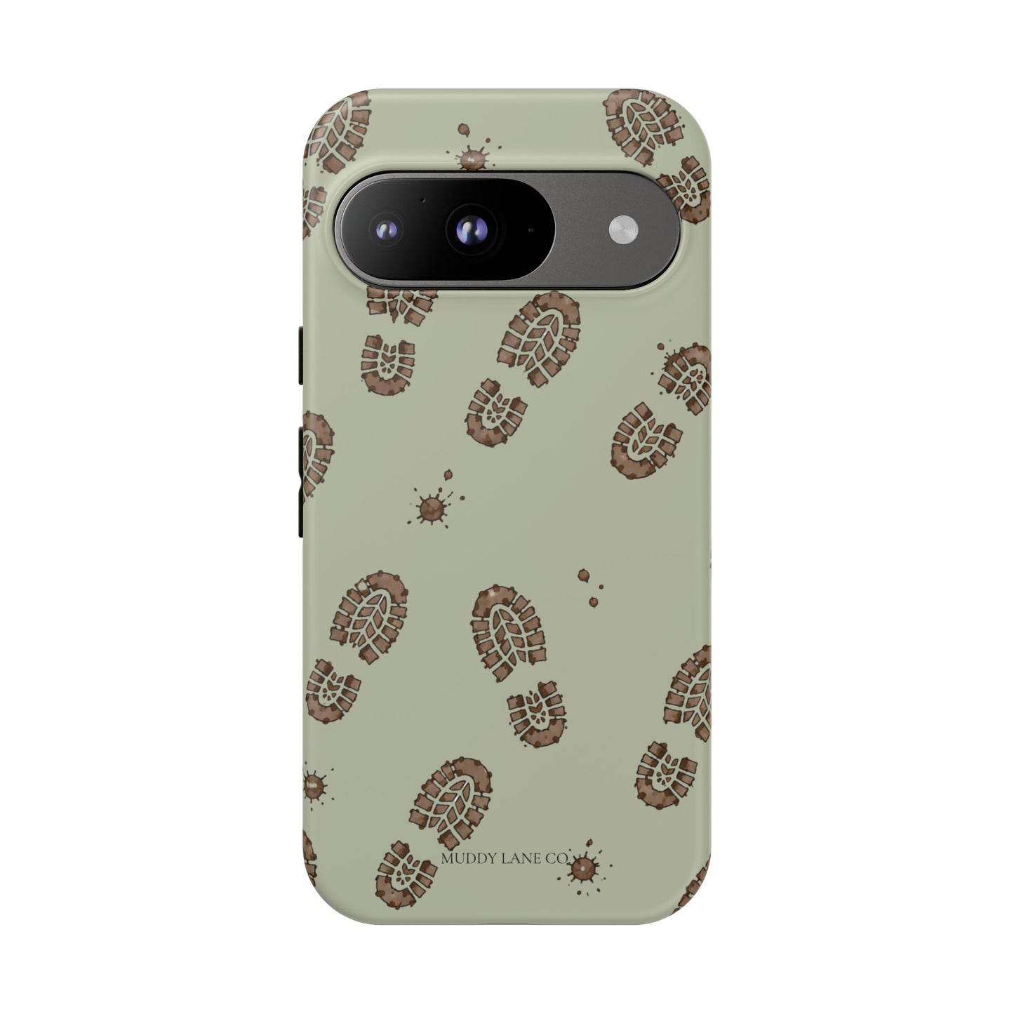 Muddy Boot Print Tough Phone Case in Light Sage Matte