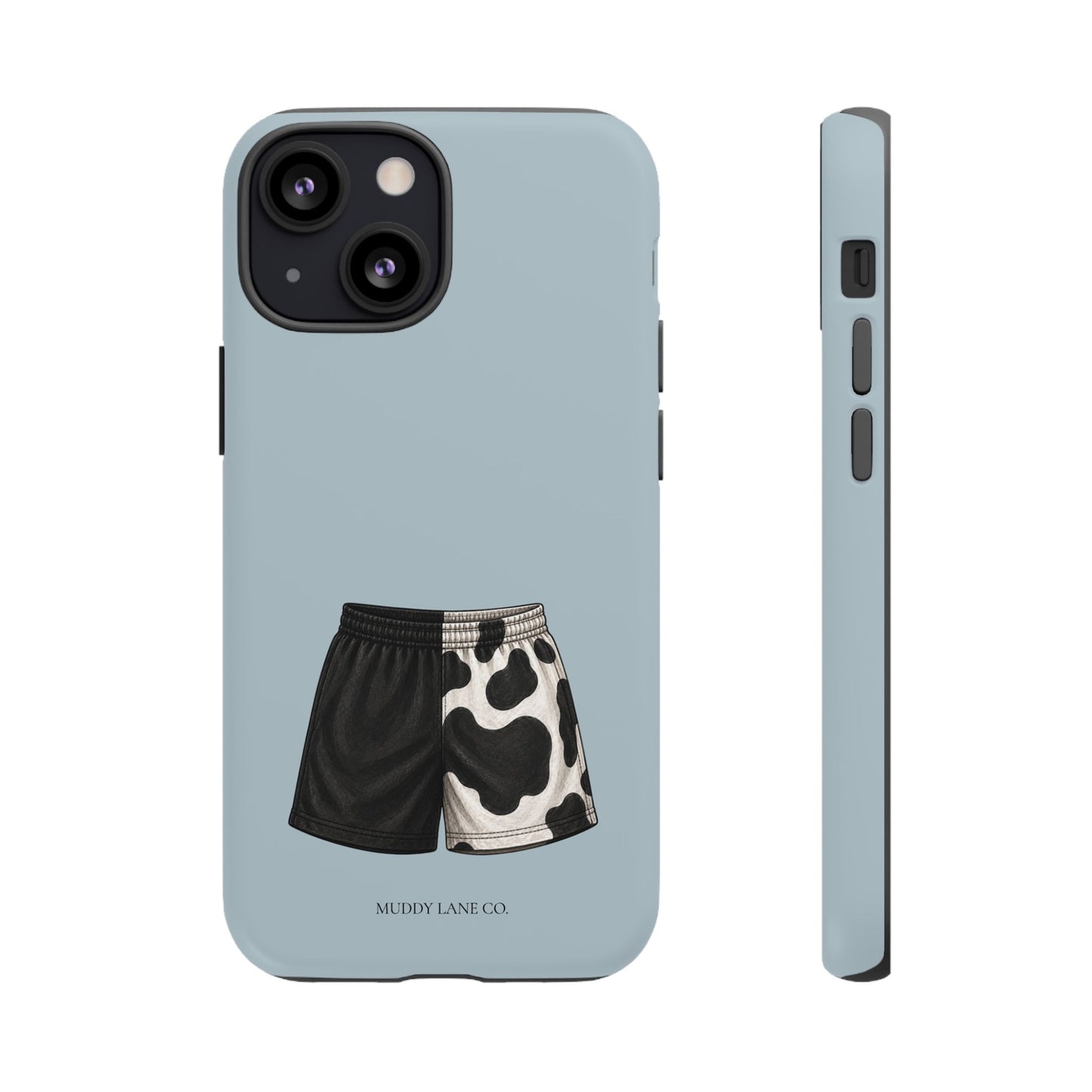 Cow Print Shorts Tough Phone Case in Dusty Blue Matte