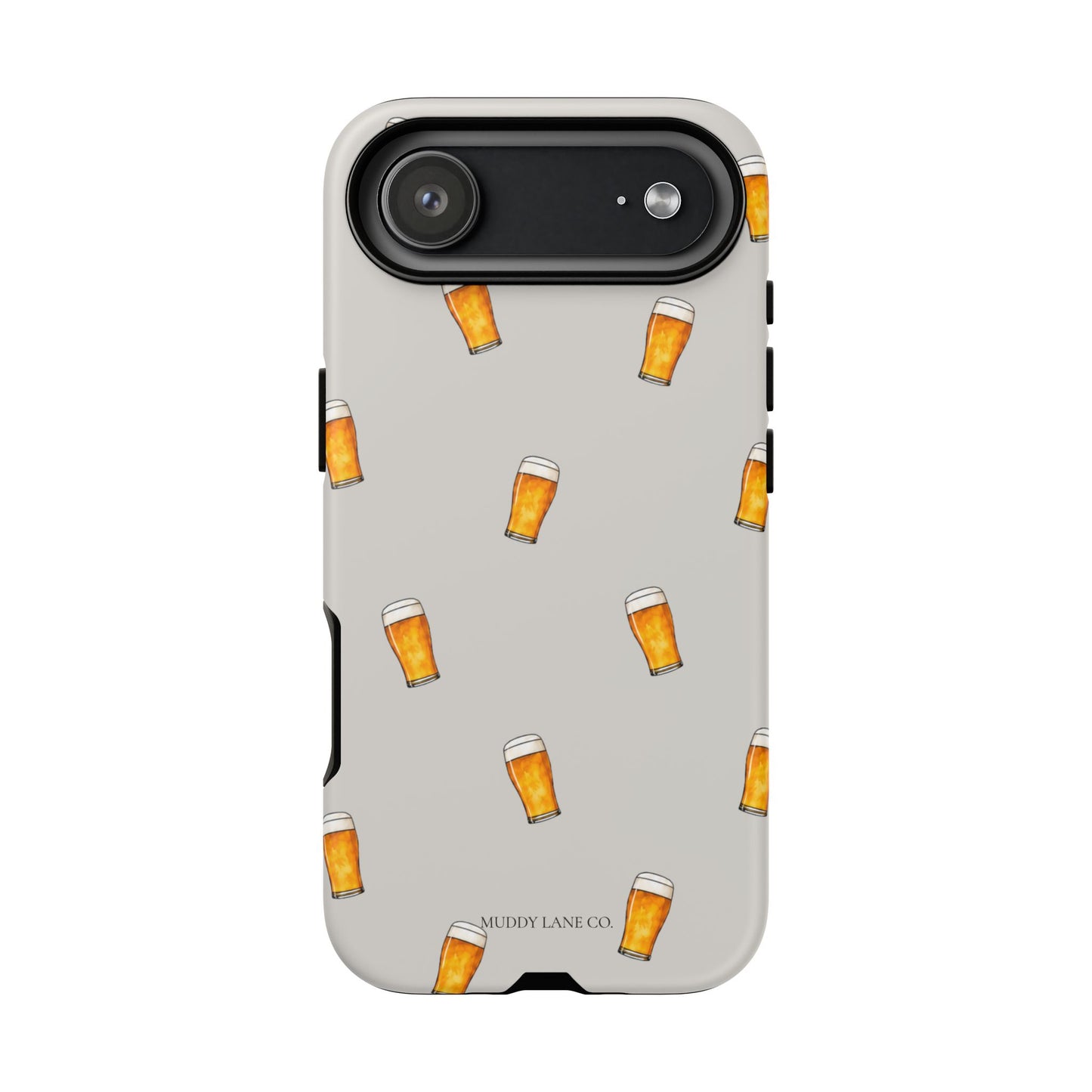 Pint Pattern Tough Phone Case in Soft Grey Matte