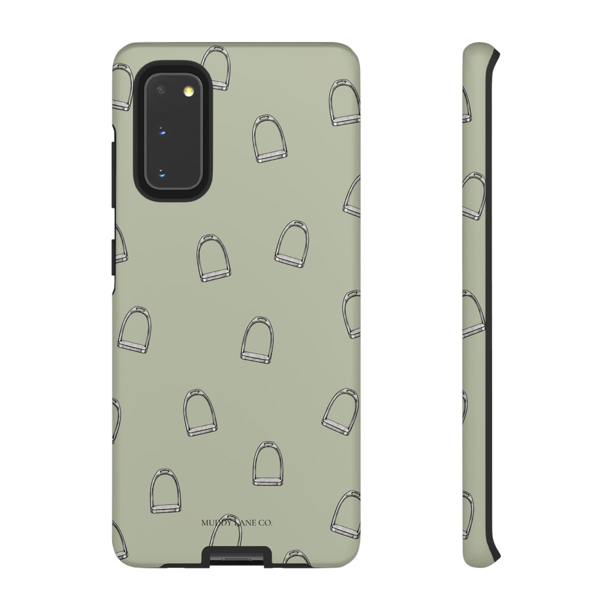 Stirrup Pattern Tough Phone Case in Light Sage Matte