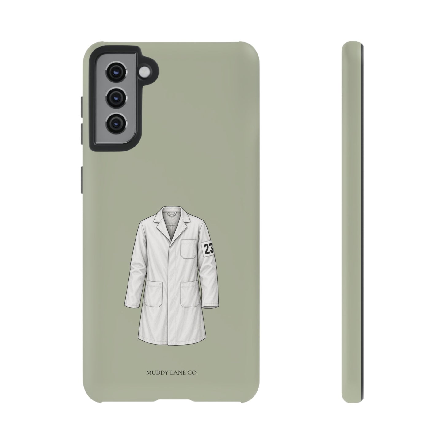 Showing Coat Tough Phone Case in Light Sage Matte