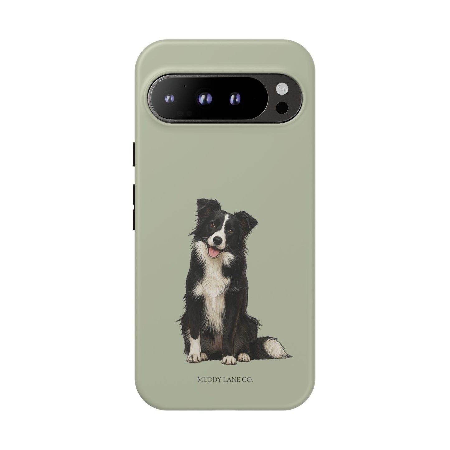 Border Collie Tough Phone Case in Light Sage Matte