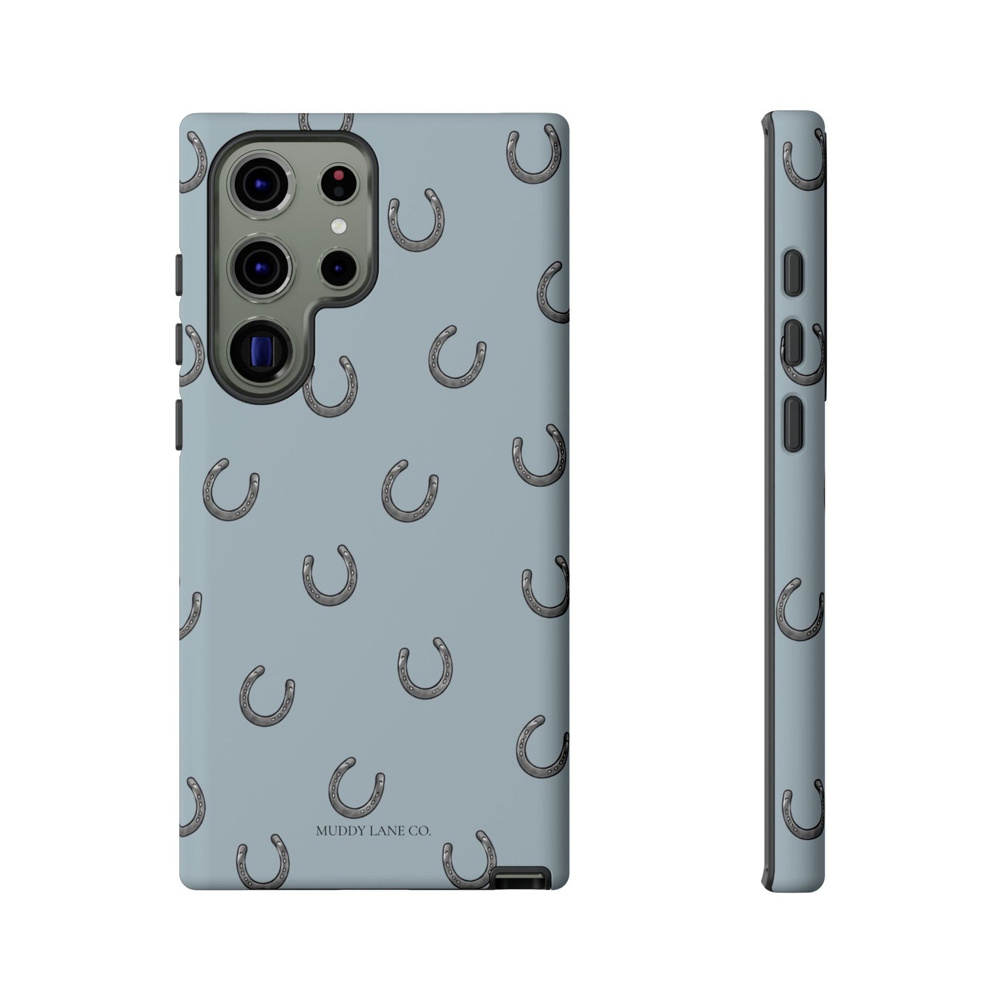 Horseshoe Pattern Tough Phone Case in Dusty Blue Matte
