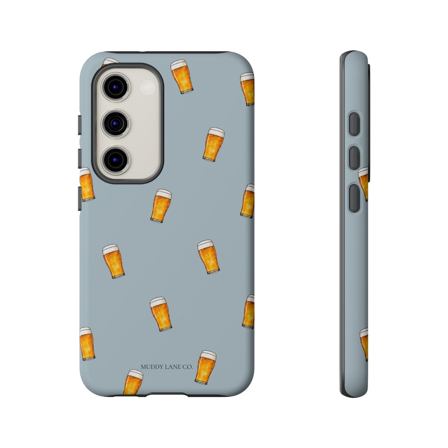 Pint Pattern Tough Phone Case in Dusty Blue Matte