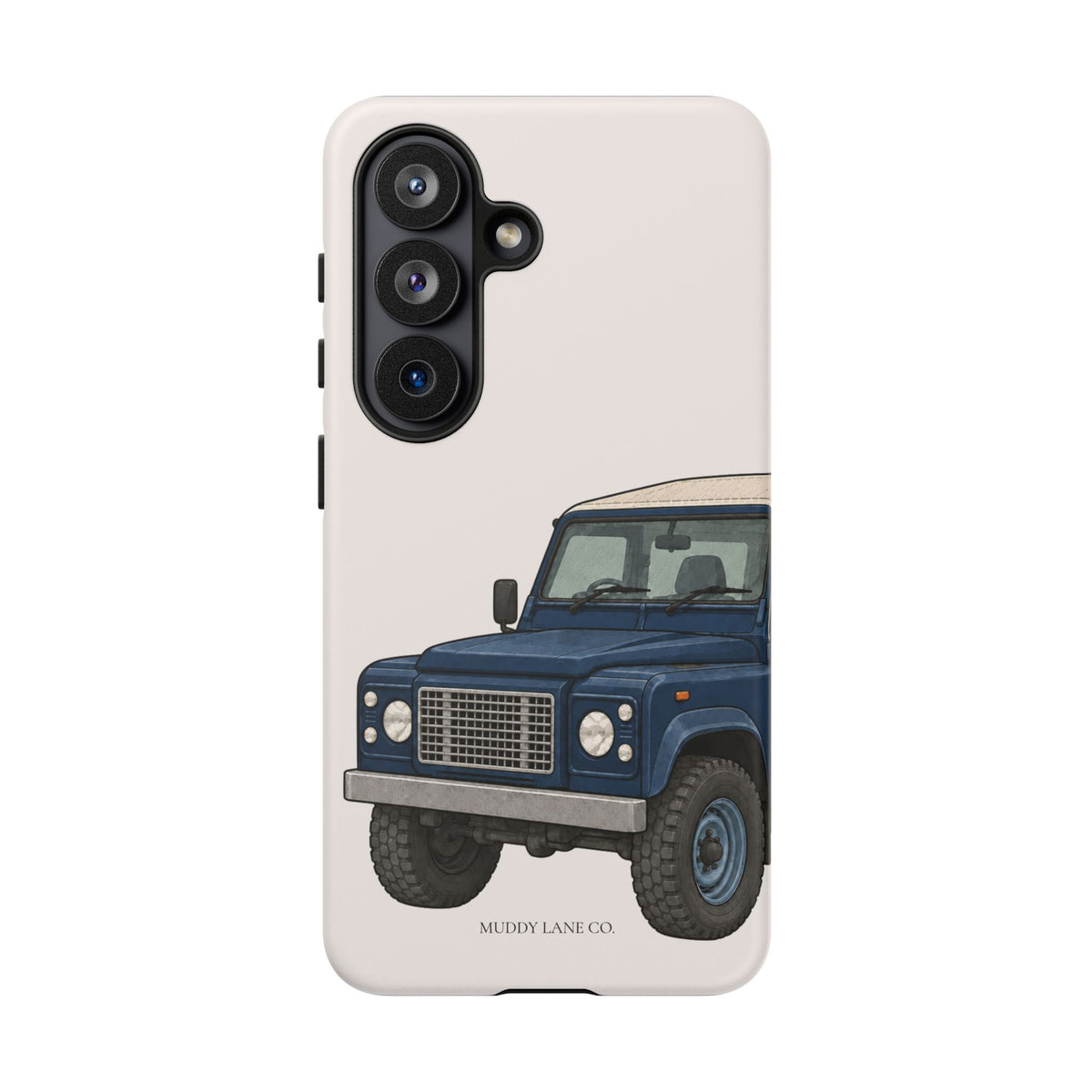 Blue Classic 4x4 Close-Up Tough Phone Case in Warm Cream Matte