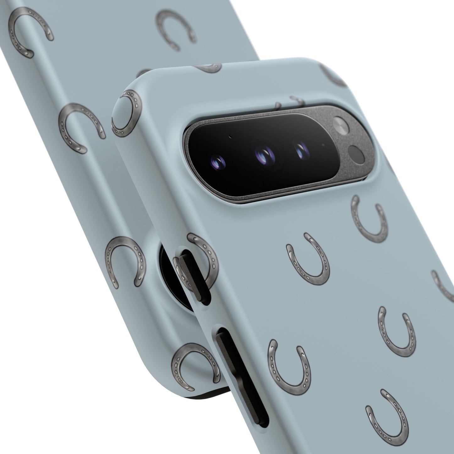 Horseshoe Pattern Tough Phone Case in Dusty Blue Matte