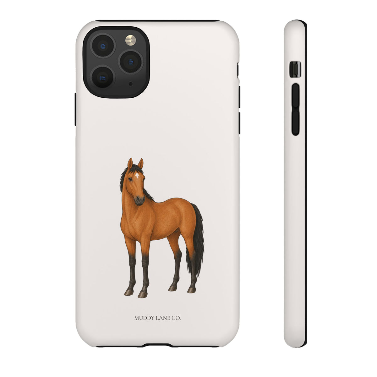 Chestnut Horse Tough Phone Case in Warm Cream Matte