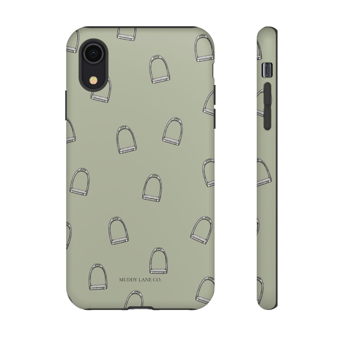 Stirrup Pattern phone case in Light Sage by Muddy Lane Co, photo 5