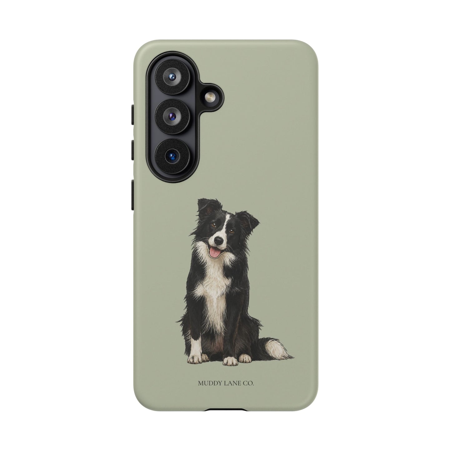Border Collie Tough Phone Case in Light Sage Matte