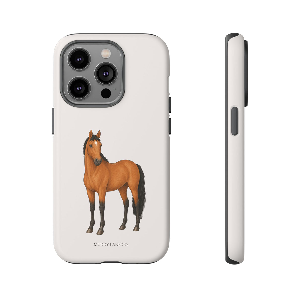 Chestnut Horse Tough Phone Case in Warm Cream Matte