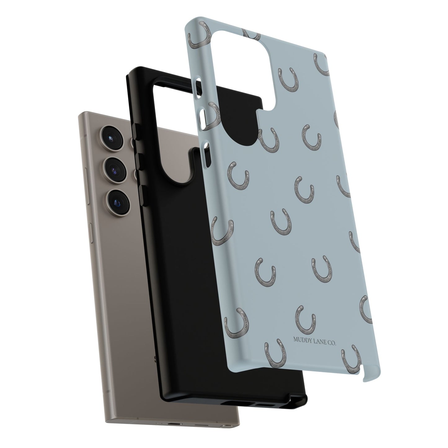 Horseshoe Pattern Tough Phone Case in Dusty Blue Matte