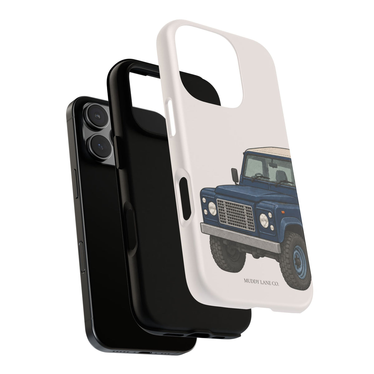 Blue Classic 4x4 Close-Up Tough Phone Case in Warm Cream Matte