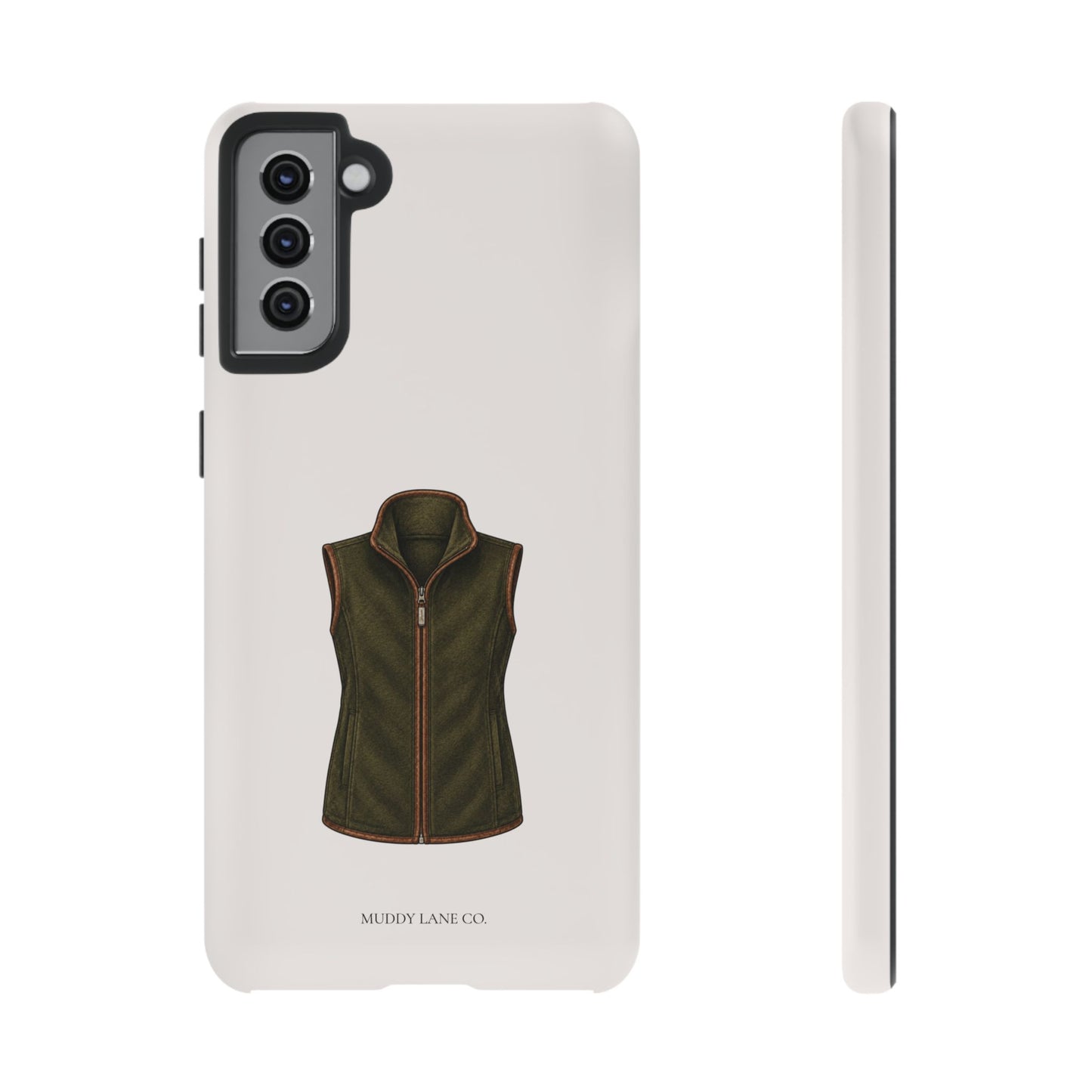 Country Gilet Tough Phone Case in Warm Cream Matte