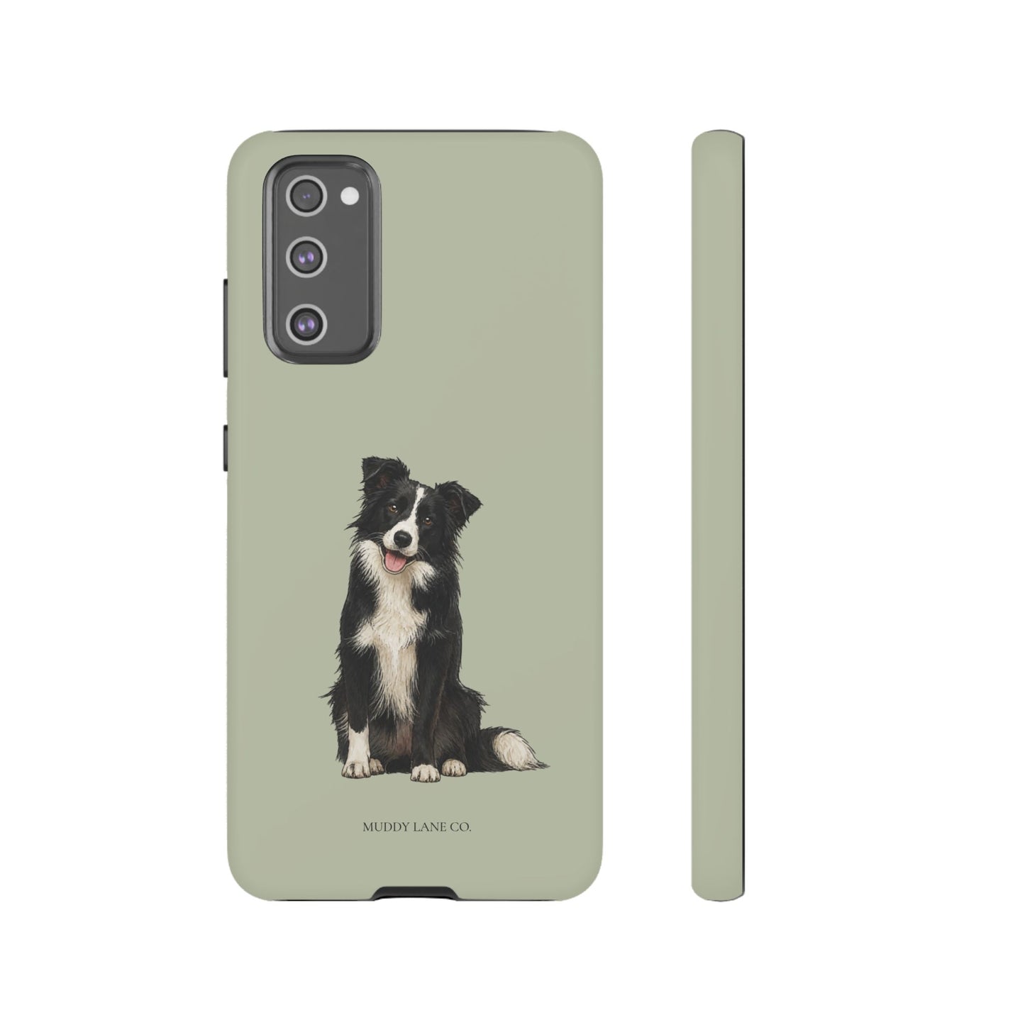 Border Collie Tough Phone Case in Light Sage Matte
