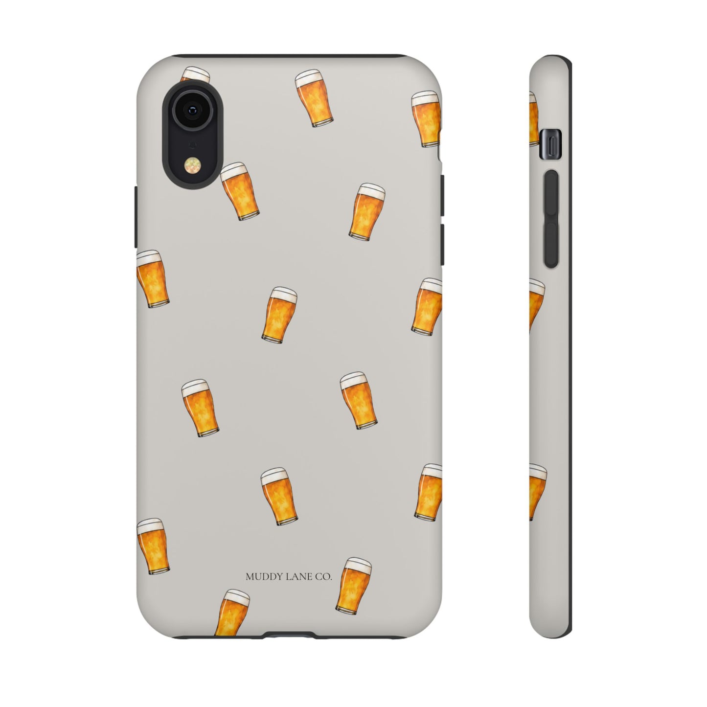 Pint Pattern Tough Phone Case in Soft Grey Matte