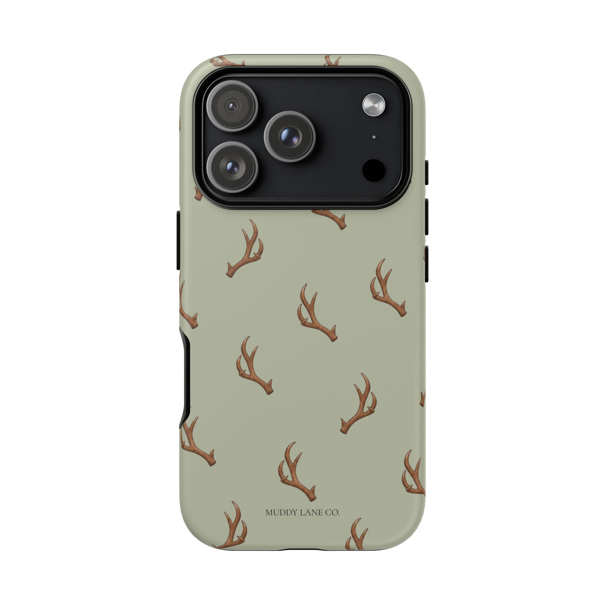 Antler Pattern Tough Phone Case in Light Sage Matte